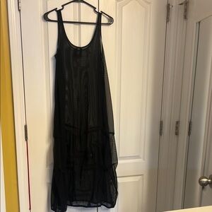 Sympli Black Sheer Midi Dress